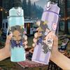 1PC Pink Hair Girl Character 750ml Color Plastic Sports Water Bottle Leakproof Flip Straw Lid Suitable for Sports Office Home Use