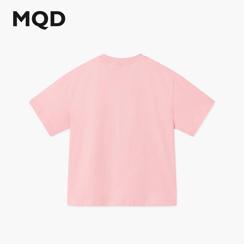 MQD Girls  Sweet Preppy Cartoon Cat Short Sleeve T-Shirt 160
