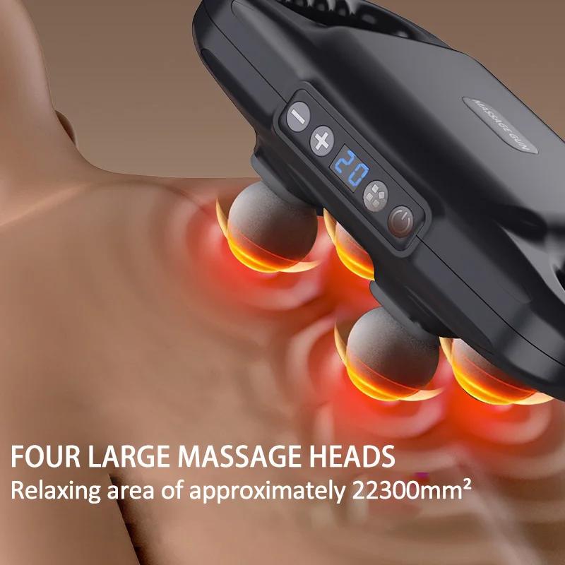 Four-head Fascia Gun Muscle Relaxation Massage Professional Grade Wireless Waist Back Deep High Frequency Vibration Masajeador