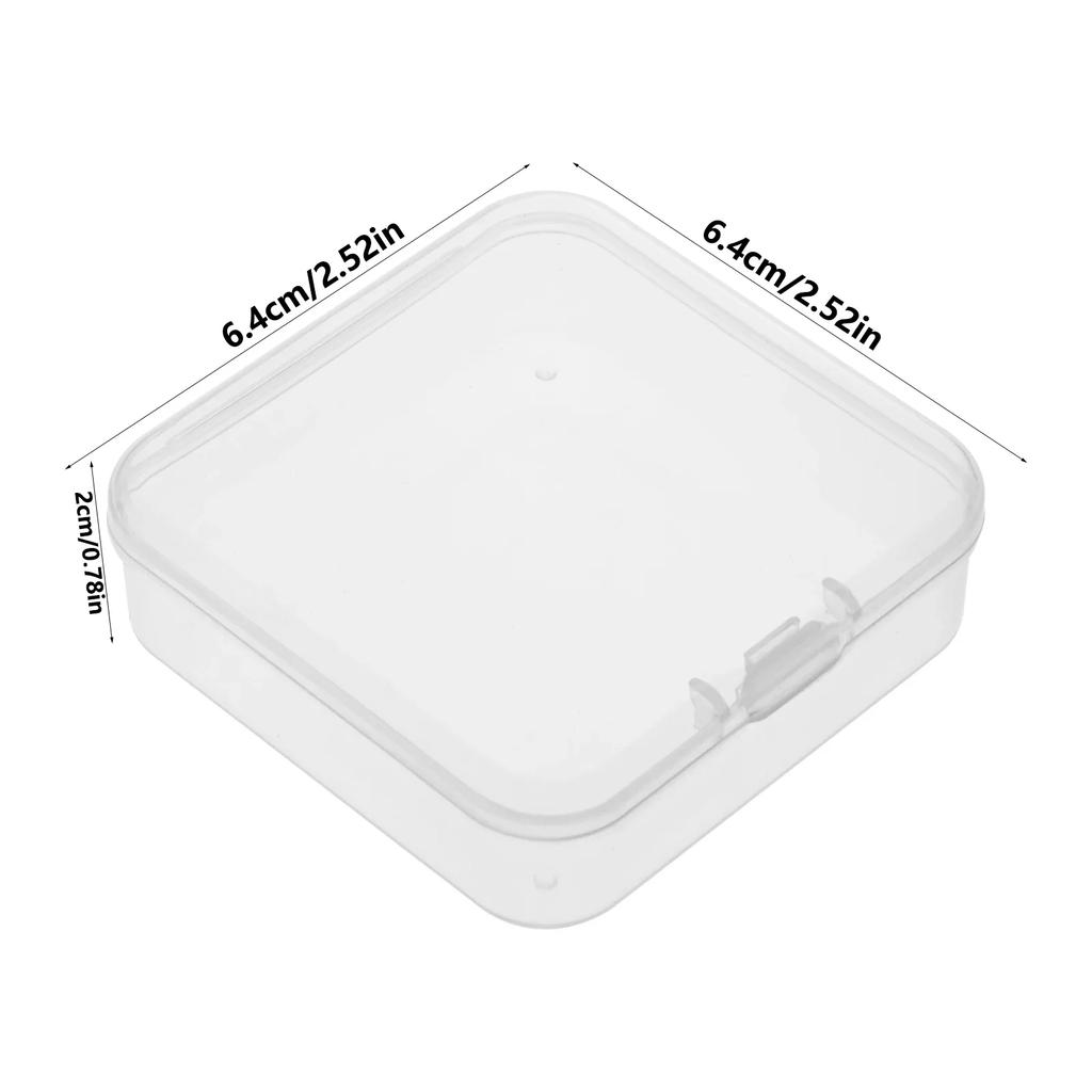 5Pcs Plastic Square 1Grid Transparent Mini Storage Box Earring Ring Jewelry Beads Kit Packing Case Container Display Accessories