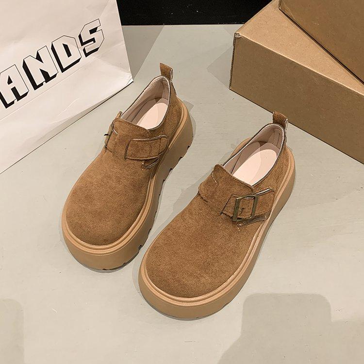 Petite Loafers Cute Slip-On Shoes for Women 2025 New Spring and Autumn Thick Sole Height Increasing Shoes