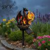 Solar Powered Lawn Decoration Dragon Garden Light, Outdoor Gothic Medieval Statue Lamp, Waterproof Walkway Illumination Resin Sculpture for Patio Yard