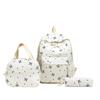 1 Set 3 In 1 Women College Student Backpack Large Capacity Casual Travel Daypack Stylish Versatile Laptop Bag for School