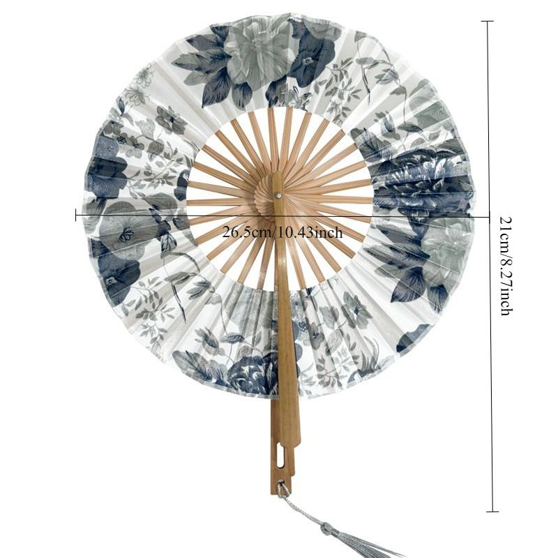 1pcs Ancient Fan In Summer with Cheongsam Portable Bamboo Fan In Chinese Style Hanfu New Chinese Style Ink and Silk Folding Fan