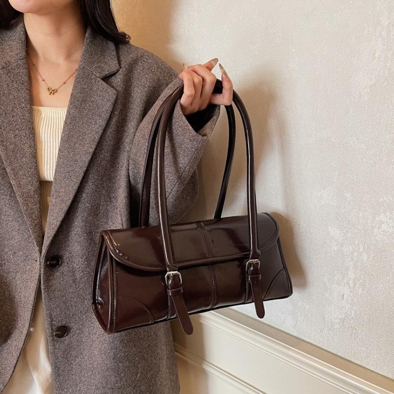 Borsa a Mano Moda in Pelle Borsa a Spalla con Cinghie Regolabili a Fibbia Borse Ispirate al Retrò per Donna Borsa da Sotto Braccio