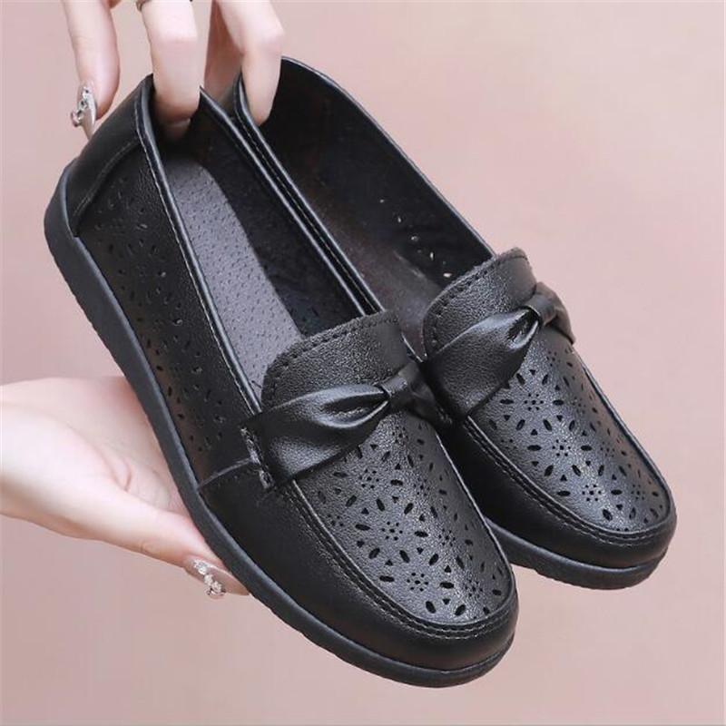 Fashion Spring Autumn Fashion Women's Flat Casual Single Shoes Comfort Woman Slip On Loafers Shoes Mid Aged and Elderly Mothers Shoes