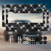 1/2PCS NEW Bling Crystal Car License Plate Frame Women Rhinestone License Plate Frame Cover Holder Car Accessories With Screw