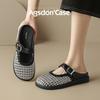 Augustine Baotou Slippers Women's 2025 New Summer Wear Woven Skirt Flat Bottom One Pedal Cool Slippers