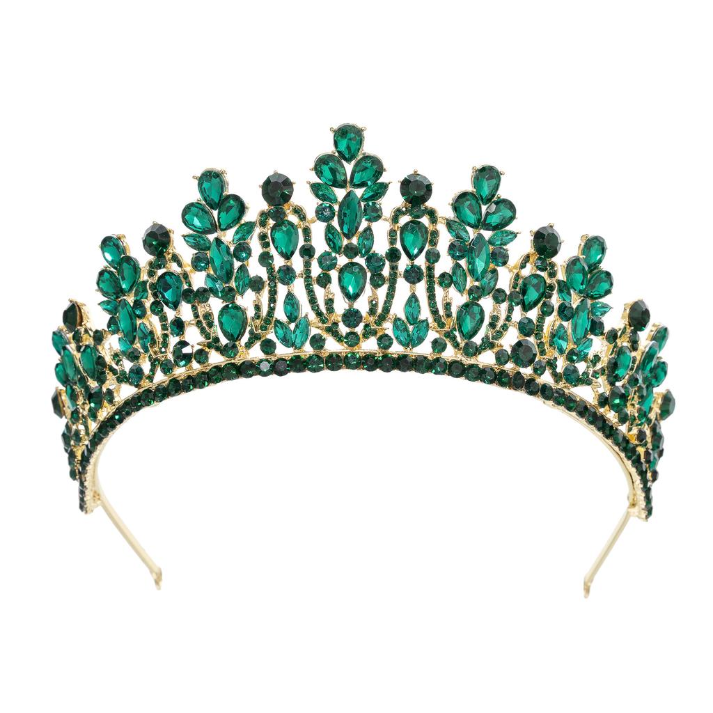 Baroque European and American Beauty Pageant Bridal Crown Tiara Alloy Crystal Wedding Headband Hair Accessories Crown