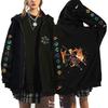 Womens Berserk Anime Print Zip-Up Hoodie Casual Loose Sweatshirt