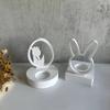 Easter Rabbit Candle Holder Mold for Candle Tealight Holder Decorations Gypsum Ornament, Hollow Flower Resin Mold