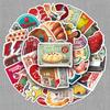 50pcs American Retro Graffiti Stickers for Creative Phone Case, Skateboard, and Notebook Decoration