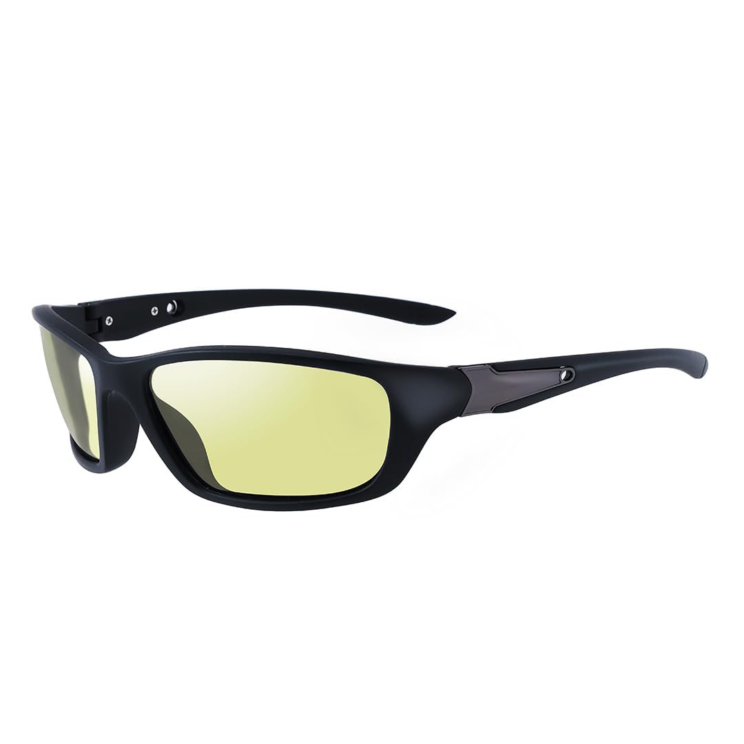 

Sports for UV protection [OUTDOOR & GLASSES] sunglasses, polarized, photochromic, baseball, golf, running, fishing, cycling, lightweight, (yellow)