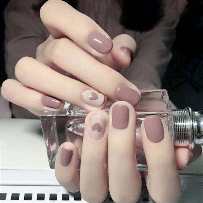 24Pcs Red Sweetheart White Checkerboard Press On Nails Removable Fake Nail Tips Art Acrylic Manicure