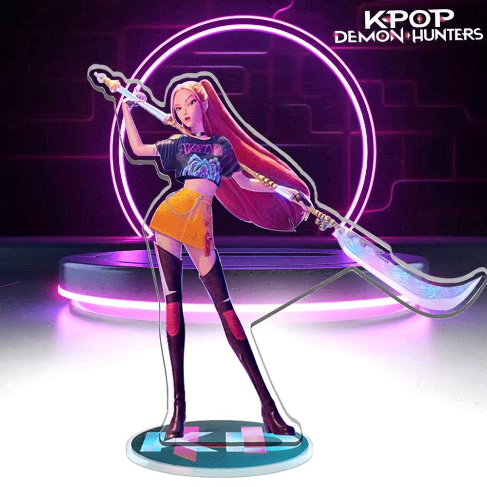 Anime KPop Demon Hunters Acrylic Stand Desktop Decor Cartoon Anime Figure Rumi Mira Zoey Sussy Dolls Fans Gift