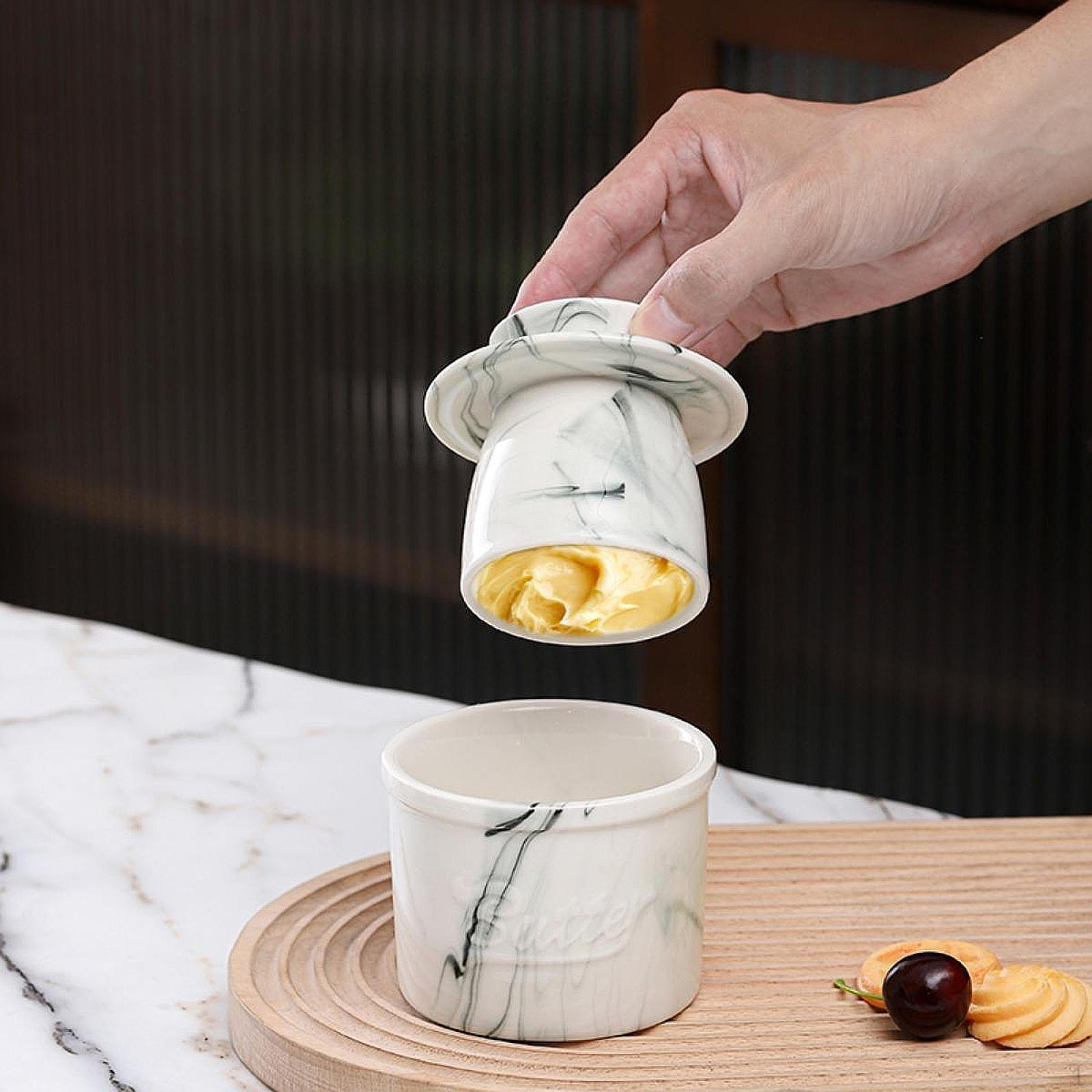 

Контейнер для масла, французская тарелка, горшок для хранения хлеба и тостов для ресторанного стола Black marble