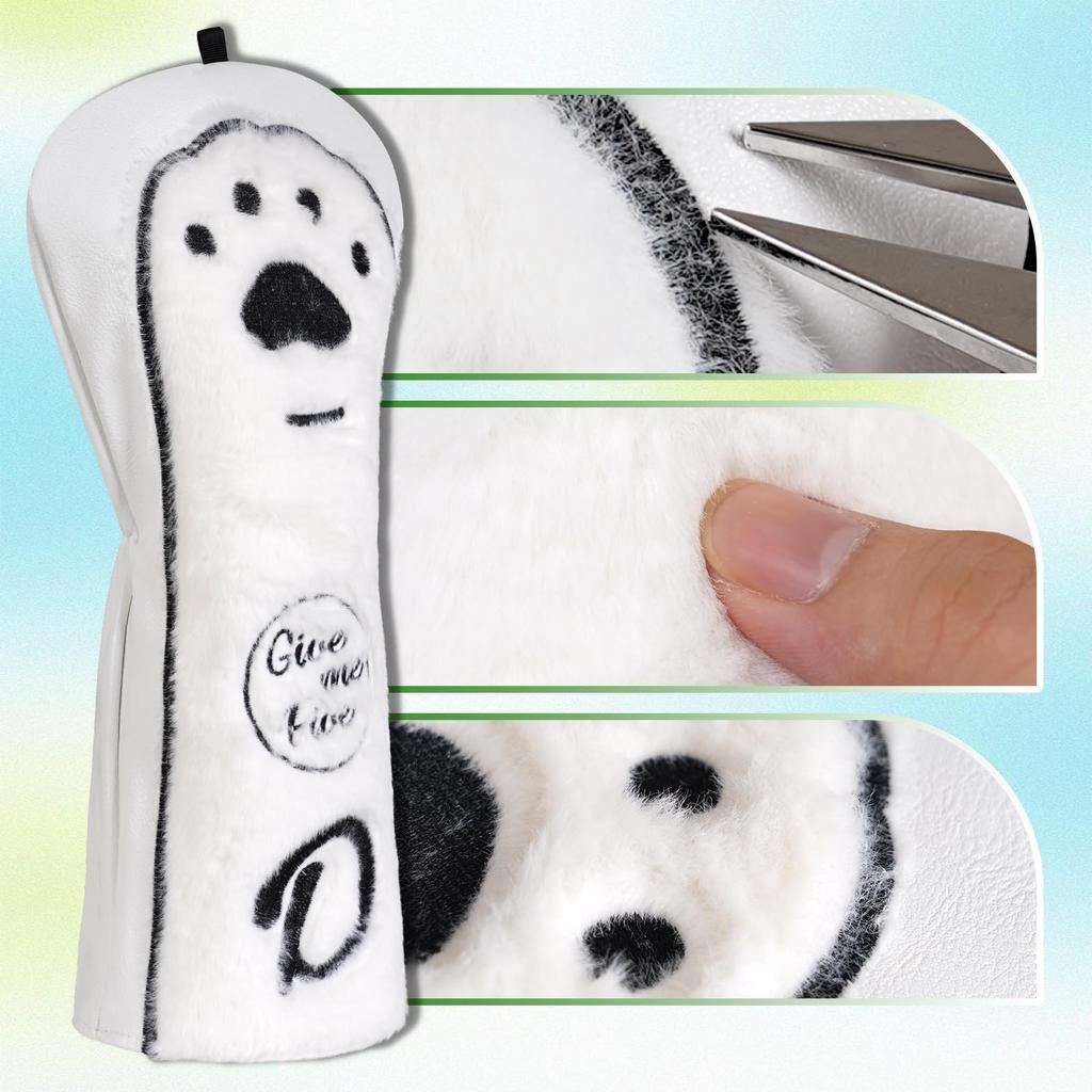 CRAFTSMAN Fairway Wood Single Fairway Wood 3D Number Tag Cat Punch Cover, Headcover, (3, 4, 5, 7, X), Elastic, Cute, Fluffy,