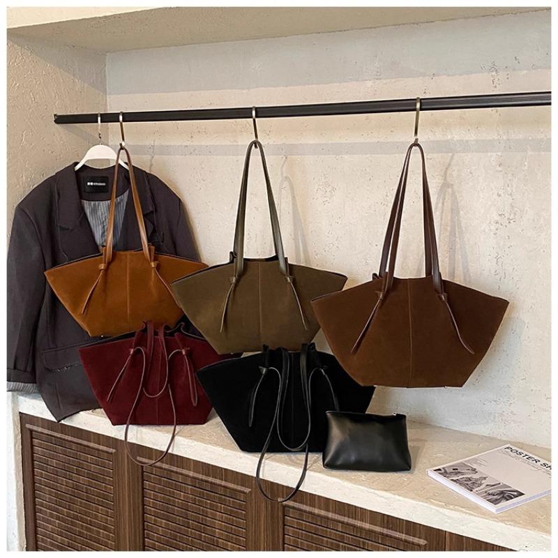 Suede Matte Bag Women's Large-capacity New Autumn and Winter Shoulder Mother and Child Shopping Bag Commuter Tote Bag