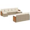 VidaXL Salon de Jardin avec Coussins 10 pcs, Canapés de Terrasse, Ensemble de Meubles de Patio, Mobilier d'Extérieur, Beige 3228095