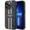 Capa para iPhone 14 Pro Max Guess 4G Listras Estampadas MagSafe Preta