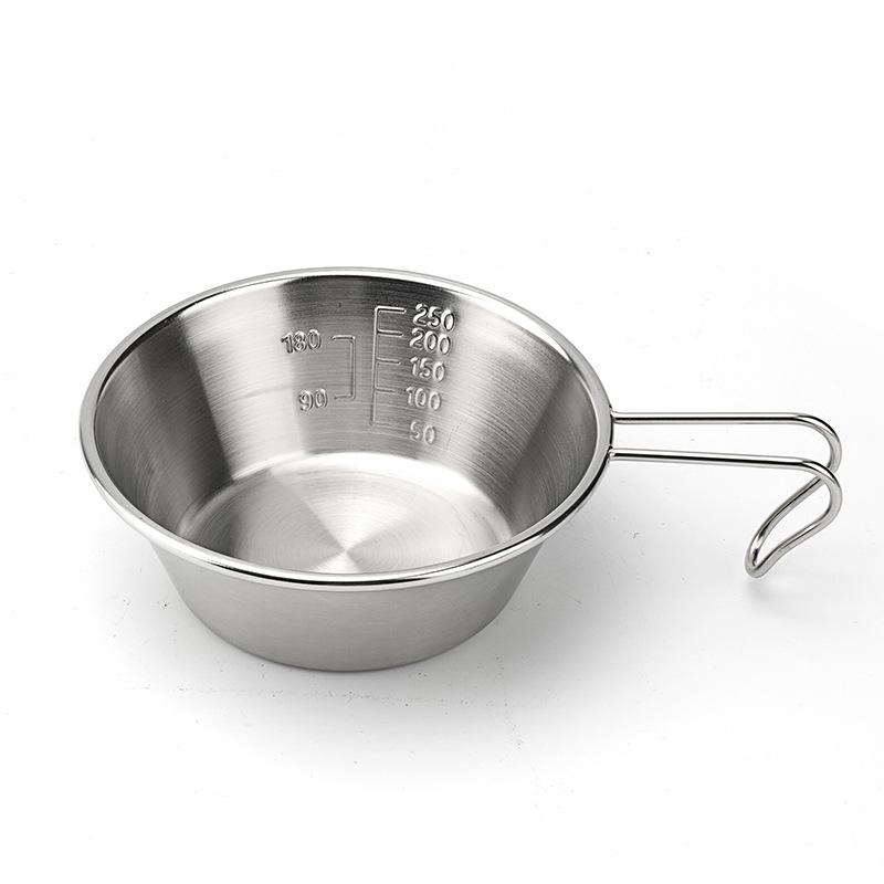 Outdoor Camping Bowls 304 Stainless Steel Snow Pull Bowl Folding Multifunctional Picnic Camping Tableware