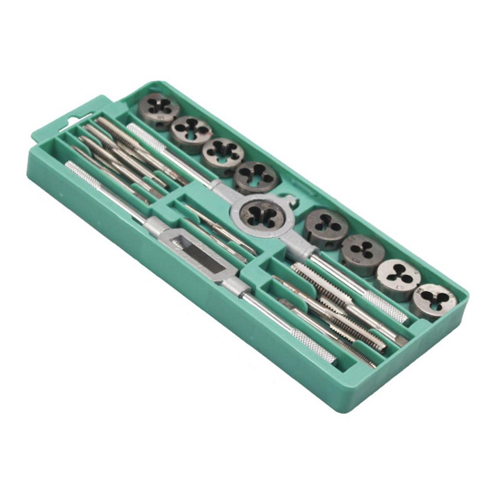 12/20PCS Tap and Die Set Metric Wrench Cut M3-M12 Hand Threading Tool Tungsten Carbide Tap Die Screw Thread Tool Bit Set