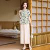 Mom's Chinese Style Summer T-Shirt & Two-Piece Set for Middle-Aged and Elderly Women - New 2026 Design