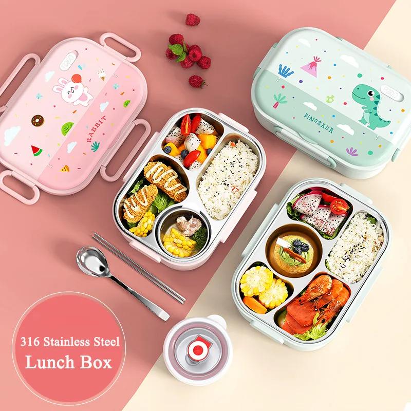 1550ML 316 Stainless Steel Thermal Bento Lunch Box Bag Compartment Microwave Lunch Container Kid Adult Leak-Proof Food Storage