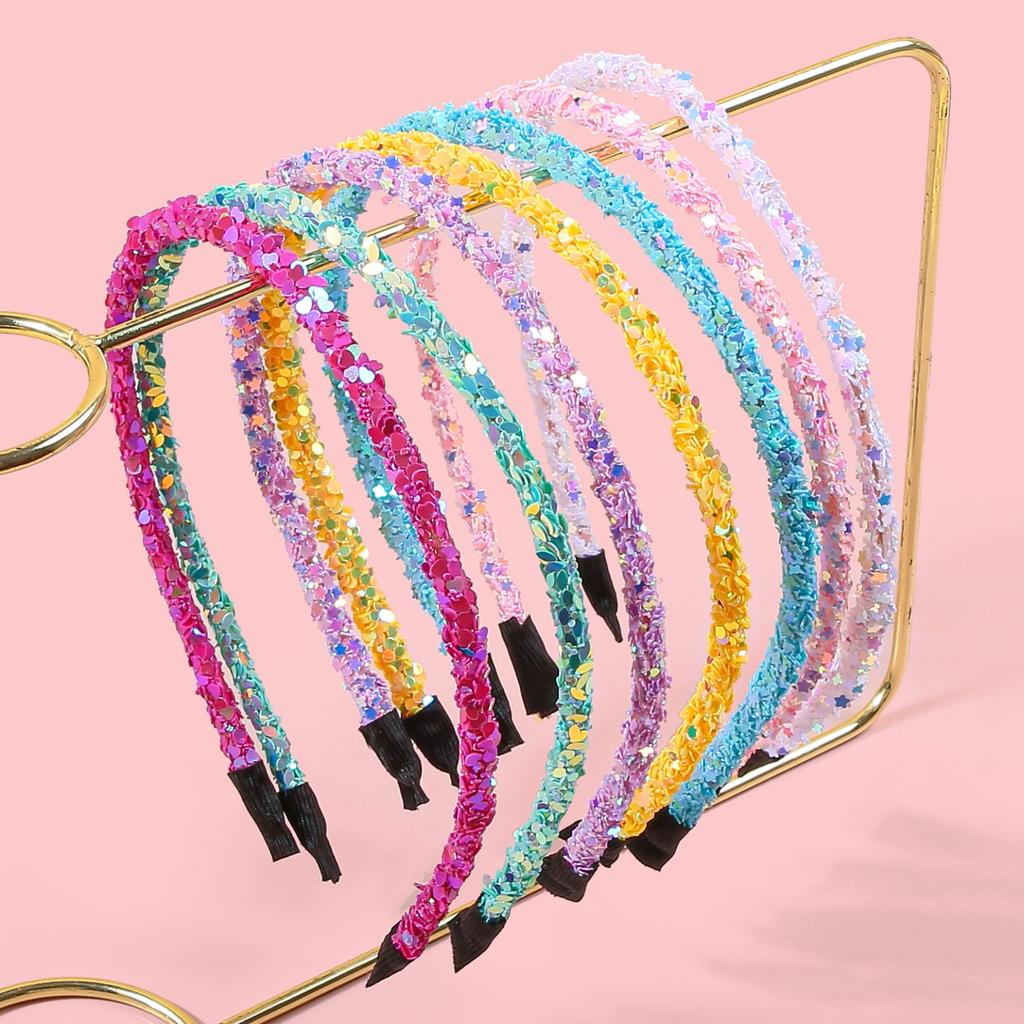 7/14pcs Glitter Star Headbands for Girls Heart Hairband Glitter Headbands Headwear Girls Kids Party Hair Accessories