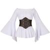 Women's Victorian Ruffle Bohemian Pirate Shirt with Belt