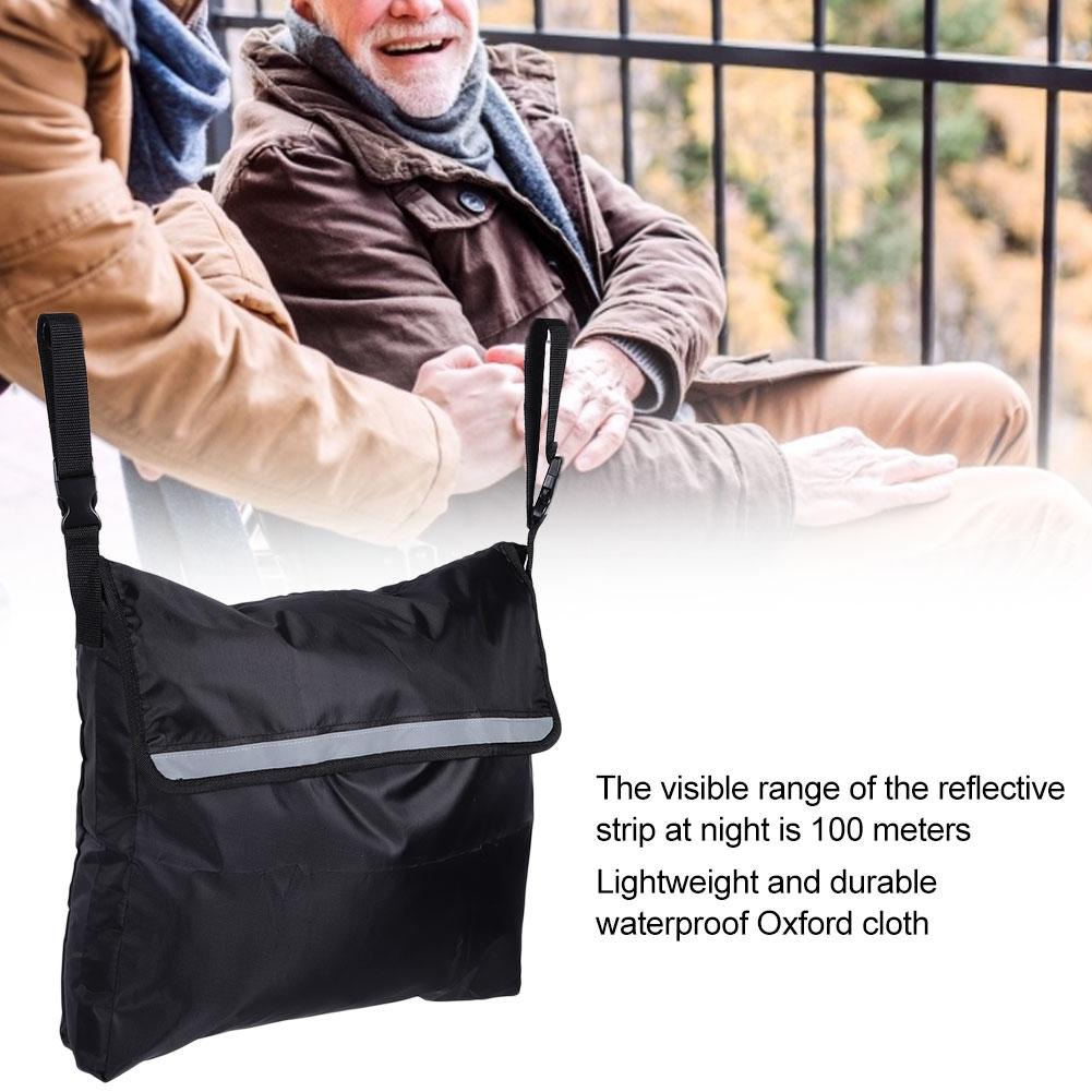 Portable Wheelchair Armrest Storage Bag Garden Cart Back Accessories Bag with Reflective Strip