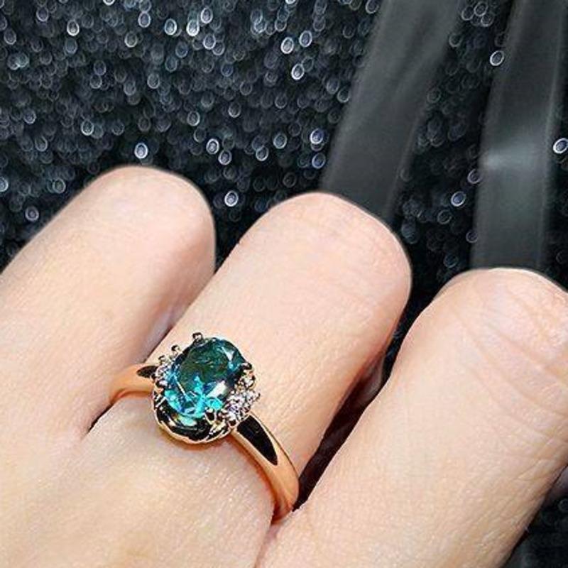 

Bella Box Роскошное женское овальное обручальное кольцо-пасьянс с имитацией рубина, подарок на годовщину для женщин 17.3mm синий