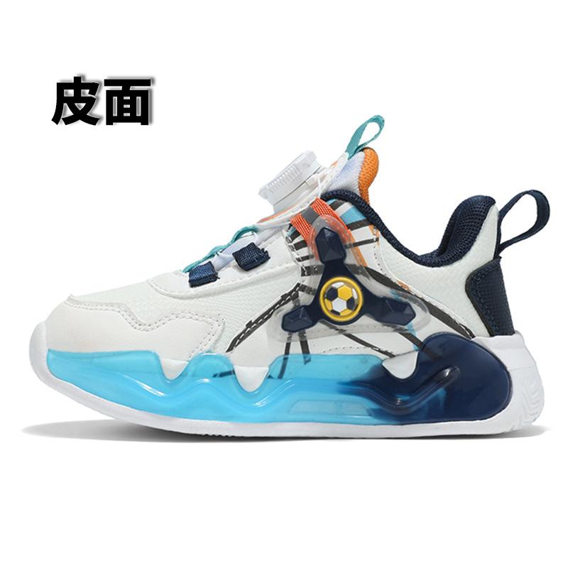 

Boys basketball shoes 2025 autumn new children s sports shoes rotating buckle leather waterproof primary school running shoes men 28