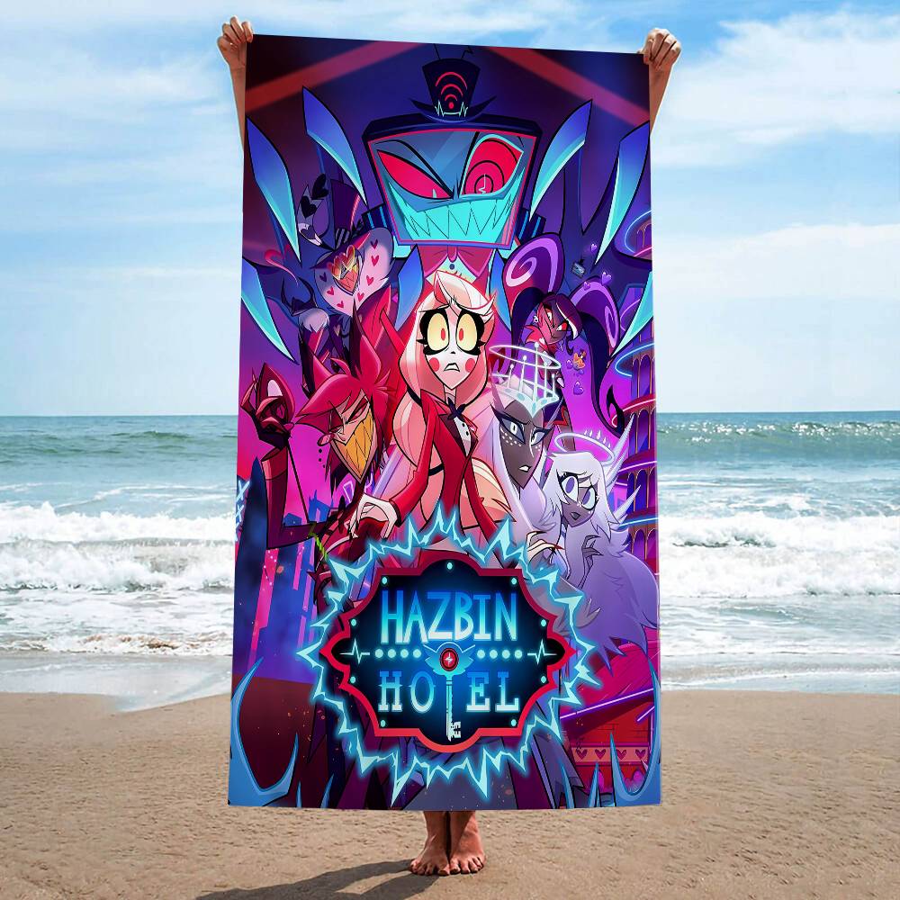 American Anime TV H-Hazbin H-Hotel Bath Towel Microfiber Soft Water Absorbing Breathable For Girl Kids Decorative Beach Towel