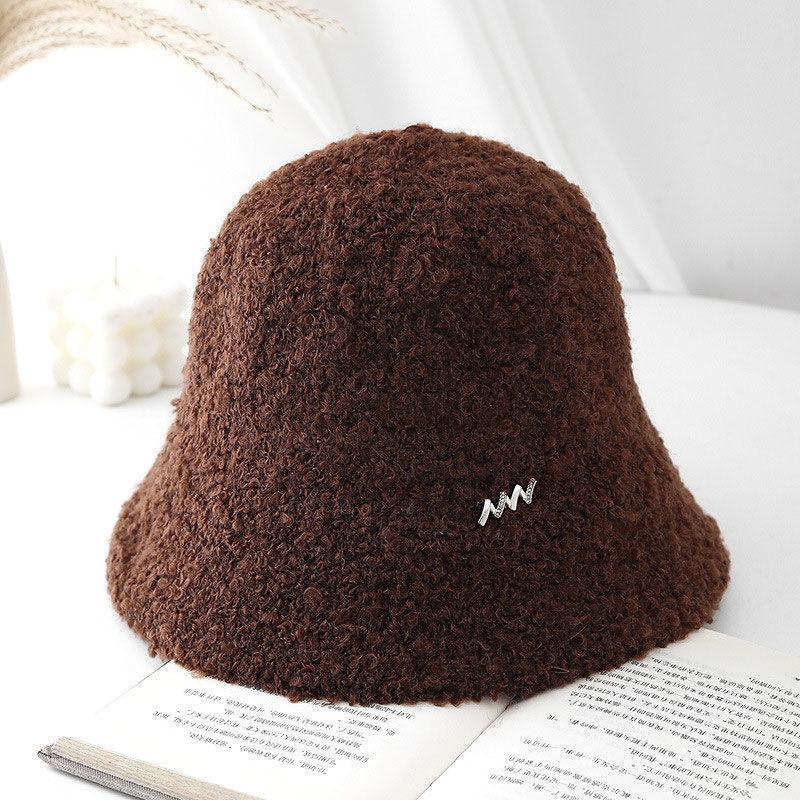 

Шерстяная шляпа рыбака Детская осенне-зимняя повседневная панама Элегантная теплая вязаная шляпа-ведро one size кофейный