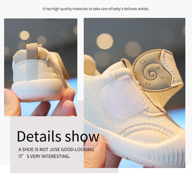 Ademend Mesh Zachte Zool Baby Eerste Stap Schoenen - Cartoon Design met Klittenband voor Lente en Herfst