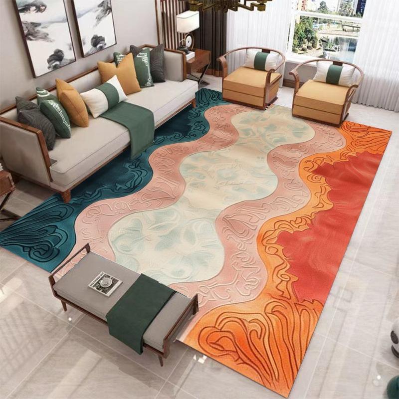 Moderner Geometrischer Teppich für Wohnzimmer Luxuriöse Heimdekoration Sofatisch Große Flächenteppiche Schlafzimmer Bettseite Fußmatte Tapis Salons