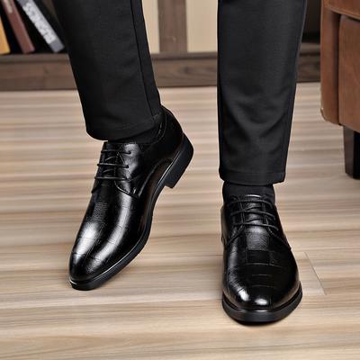 Business Classic Arbeitsplatz Business-Stil Weiches Leder Schwarz Schnürschuhe Kleine runde Zehe Pendleranzug Herrenschuhe 2025 Direktlieferung