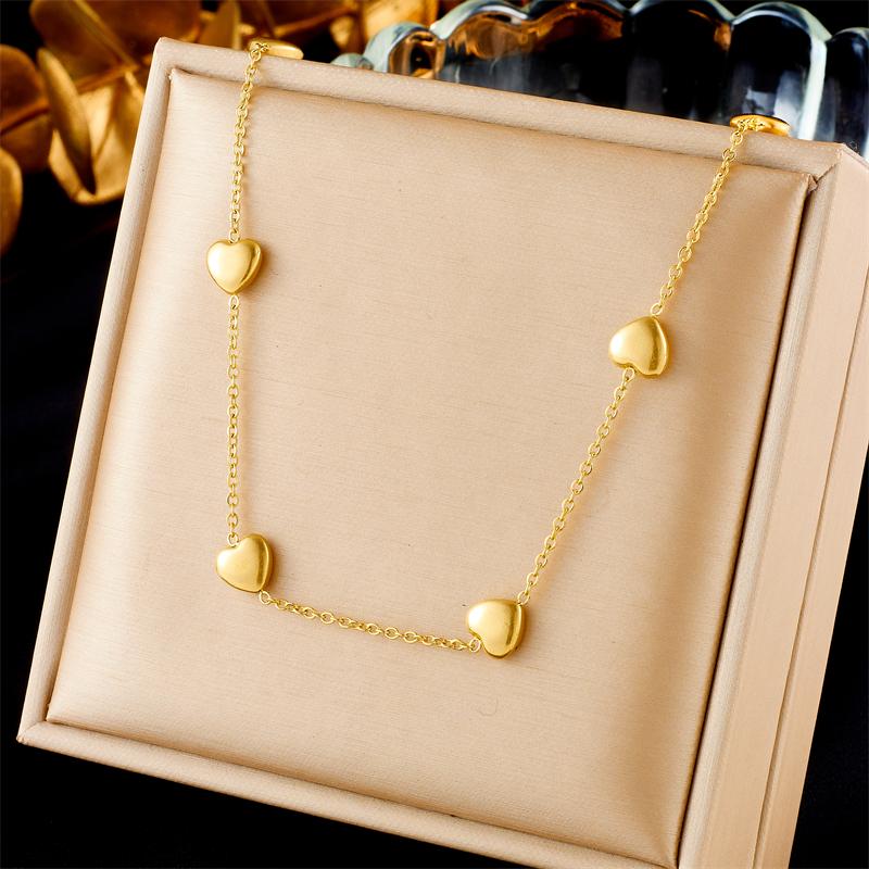 XIYANIKE 316L Stainless Steel Gold Color Love Heart Necklaces For Women Chokers 2021Trend Fashion Festival Party Gift Jewelry
