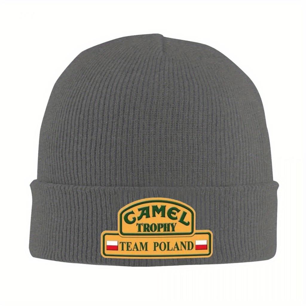 Camel Trophy Warm Knitted Cap Hip Hop Bonnet Hat Autumn Winter Outdoor Beanies Hats for Unisex Adult