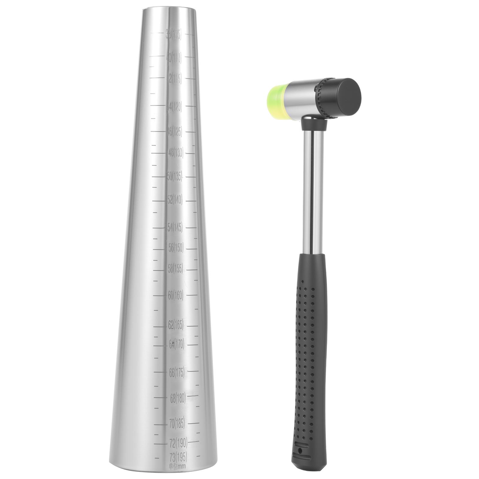 

Bracelet Mandrel Sizer Set Stainless Steel Bracelet Mandrel Graduated Adjust Bangle Shaper Tools with Hammer for Jewelry Making