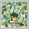 50 Waterproof Green Plant Stickers for Luggage, Scooters, Computers, Tablets, and Water Bottles