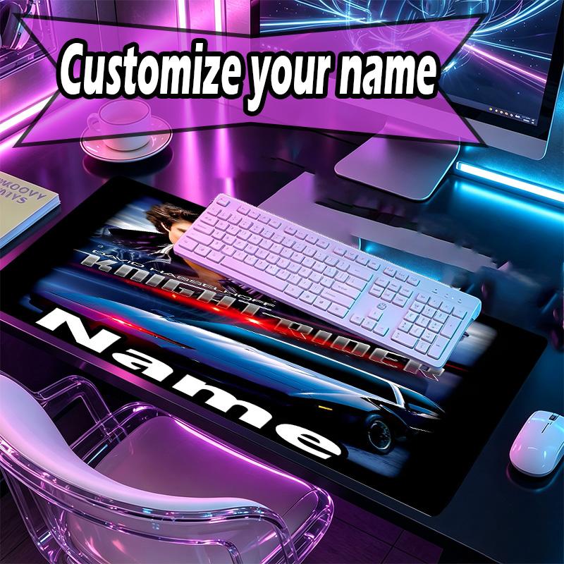 Custom Name Personalized Knight Rider Pattern Mousepad, Laptop PC Desk Mat, Decorative Desk Mat for Home Keyboard Pad Gift