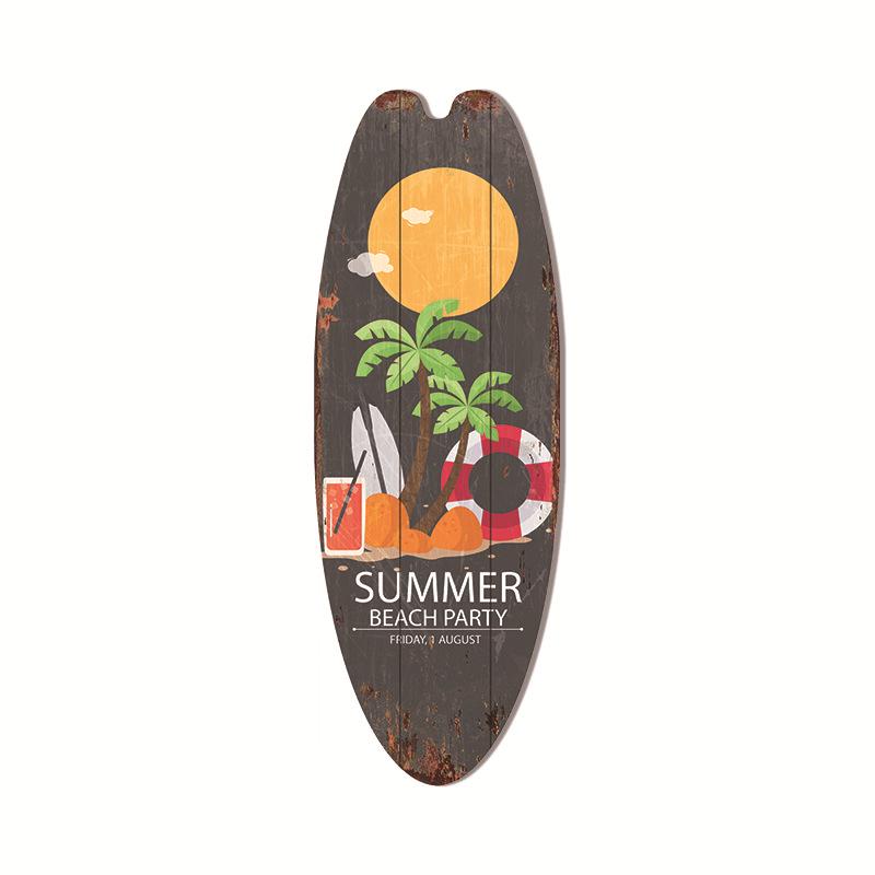 Hawaiian Surfboard Pendant Beach Wall Decoration Sign