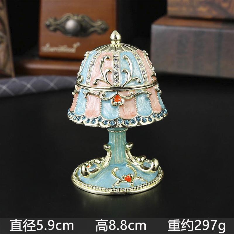 Luxury Enamel Enamel Jewelry Box Hand-Painted Enamel Metal Diamond European Style Jewelry Case Crystal Rhinestones