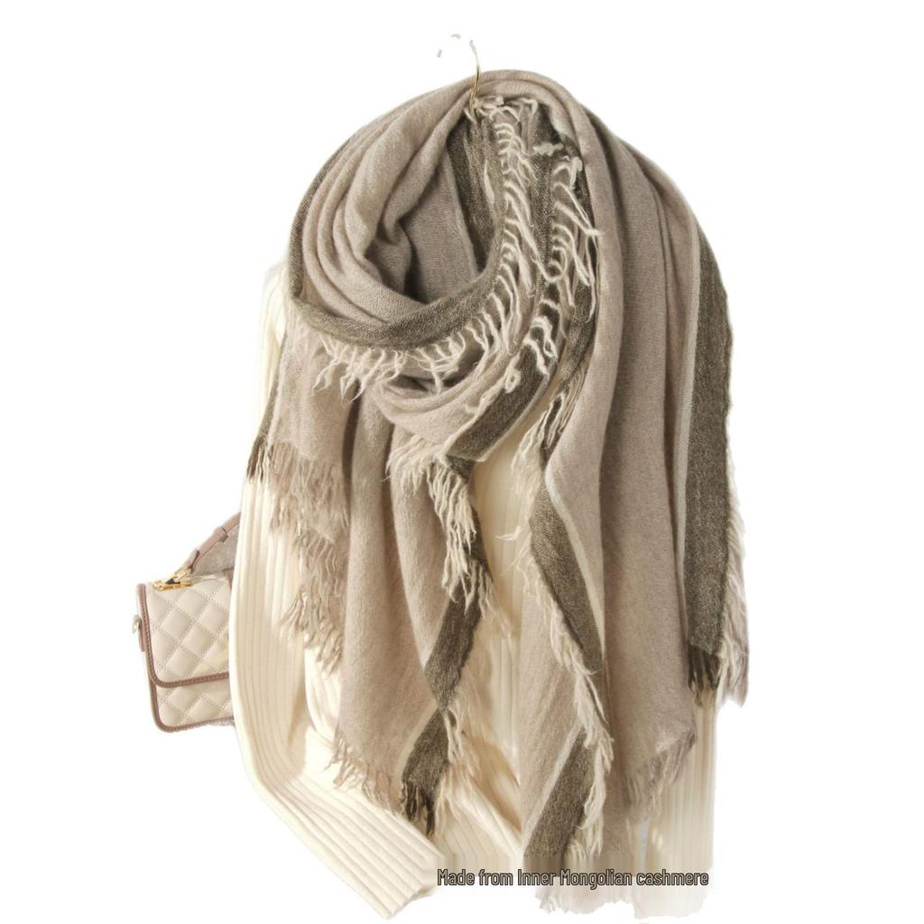 100% Pure Cashmere Knit Scarf: Women's Fashionable Warm Winter Shawl