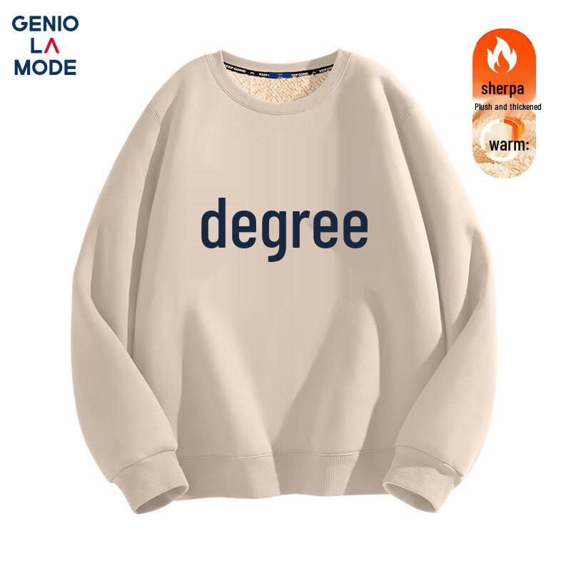 

GENIOLAMODE Men s Heavyweight Lambswool Fleece-Lined Sweatshirt 2XL