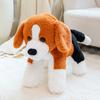 Realistic Beagle Dog Plush Toy Soft Fluffy Standing Puppy Stuffed Animal Doll Cute Pet Plushies Birthday Gift for Kids Girls