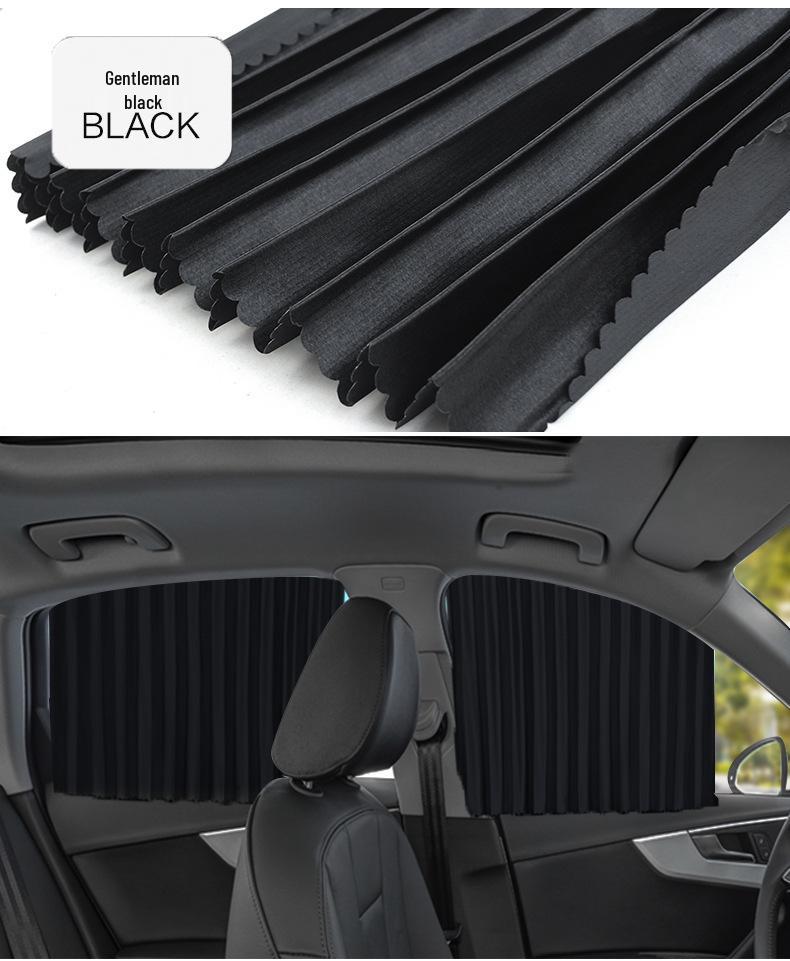 Universal Automatic Retractable Magnetic Car Window Sunshade & Heat Insulation Curtains