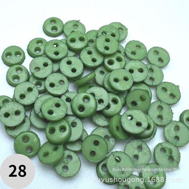 4mm Dual-Eye Plastic Buckle with Edge Button for DIY Felt Doll Accessory